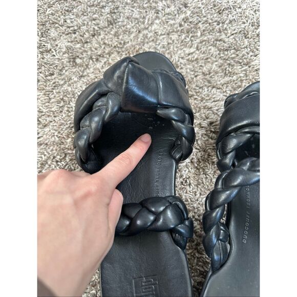 Fitflop Braid Slide Open Toe Sandal Shoes Faux Leather Black Women’s 8 Comfort - Picture 6 of 8